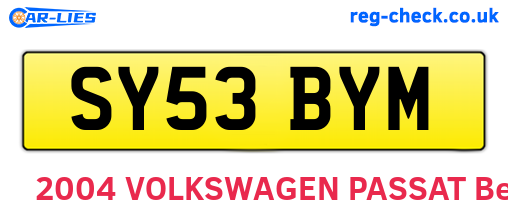 SY53BYM are the vehicle registration plates.