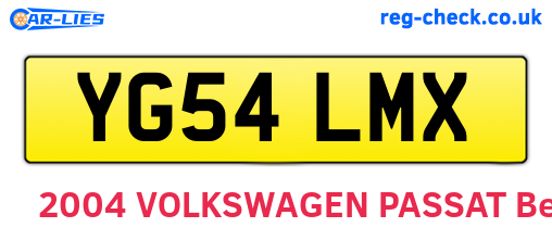 YG54LMX are the vehicle registration plates.