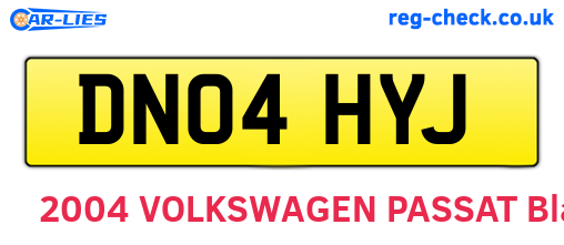 DN04HYJ are the vehicle registration plates.