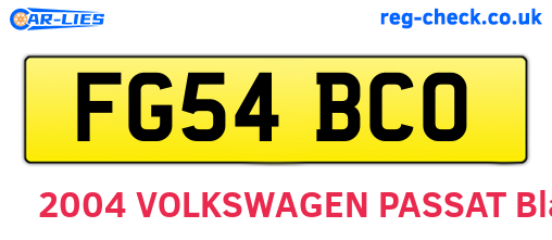 FG54BCO are the vehicle registration plates.