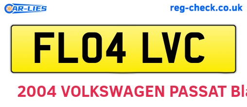 FL04LVC are the vehicle registration plates.