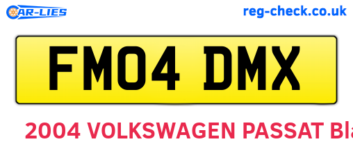 FM04DMX are the vehicle registration plates.