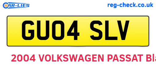 GU04SLV are the vehicle registration plates.