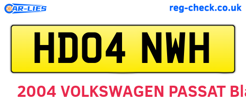 HD04NWH are the vehicle registration plates.