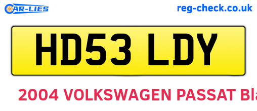 HD53LDY are the vehicle registration plates.