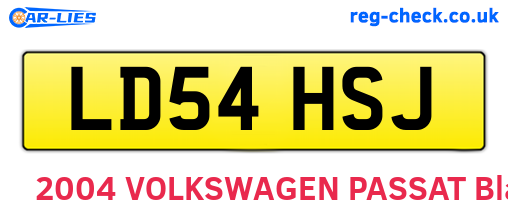 LD54HSJ are the vehicle registration plates.