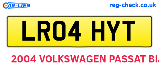LR04HYT are the vehicle registration plates.