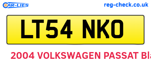 LT54NKO are the vehicle registration plates.