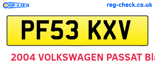 PF53KXV are the vehicle registration plates.