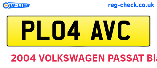 PL04AVC are the vehicle registration plates.