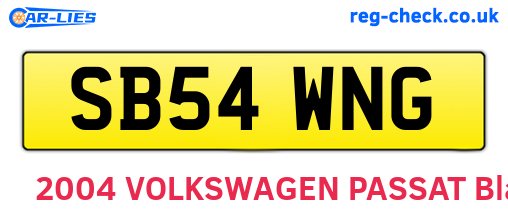 SB54WNG are the vehicle registration plates.