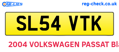 SL54VTK are the vehicle registration plates.