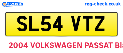 SL54VTZ are the vehicle registration plates.