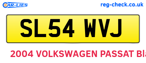 SL54WVJ are the vehicle registration plates.