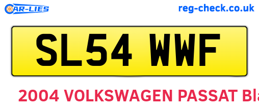 SL54WWF are the vehicle registration plates.