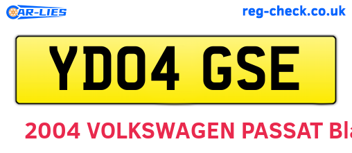 YD04GSE are the vehicle registration plates.