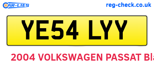 YE54LYY are the vehicle registration plates.