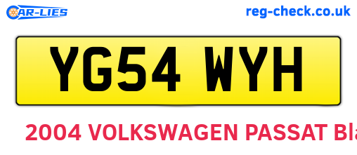 YG54WYH are the vehicle registration plates.
