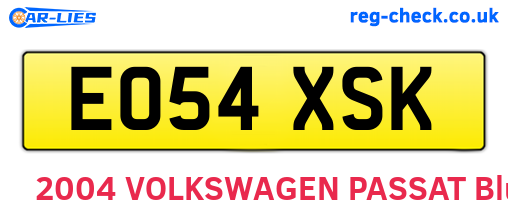 EO54XSK are the vehicle registration plates.