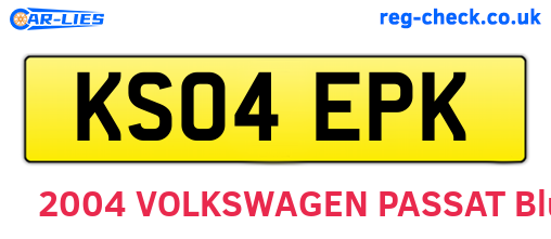 KS04EPK are the vehicle registration plates.