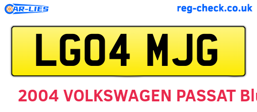 LG04MJG are the vehicle registration plates.
