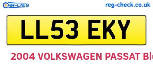 LL53EKY are the vehicle registration plates.