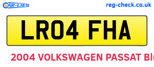 LR04FHA are the vehicle registration plates.