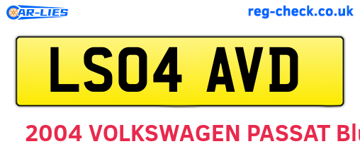 LS04AVD are the vehicle registration plates.