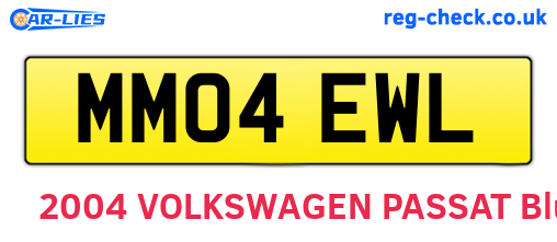 MM04EWL are the vehicle registration plates.