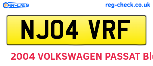 NJ04VRF are the vehicle registration plates.