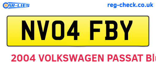 NV04FBY are the vehicle registration plates.