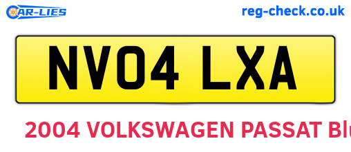 NV04LXA are the vehicle registration plates.