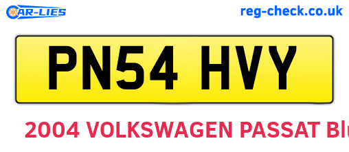 PN54HVY are the vehicle registration plates.