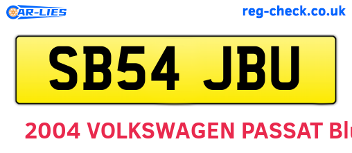 SB54JBU are the vehicle registration plates.