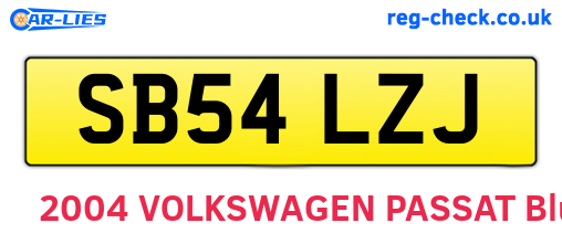 SB54LZJ are the vehicle registration plates.