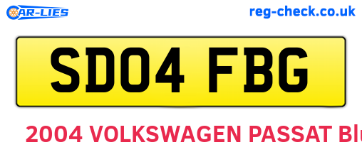 SD04FBG are the vehicle registration plates.
