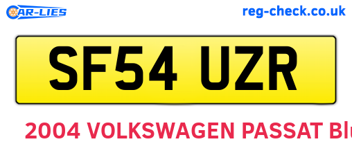 SF54UZR are the vehicle registration plates.
