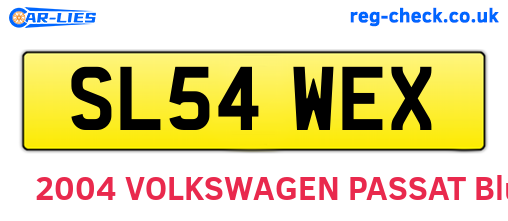 SL54WEX are the vehicle registration plates.
