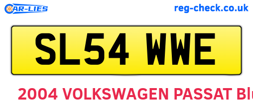 SL54WWE are the vehicle registration plates.
