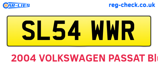 SL54WWR are the vehicle registration plates.