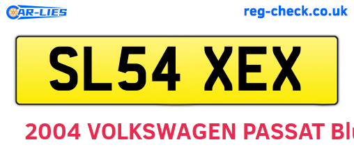 SL54XEX are the vehicle registration plates.