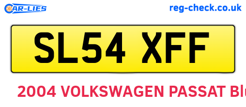 SL54XFF are the vehicle registration plates.
