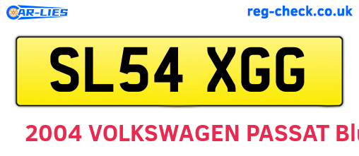SL54XGG are the vehicle registration plates.