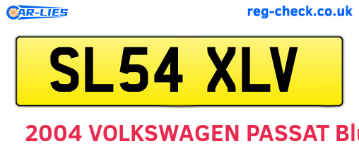 SL54XLV are the vehicle registration plates.