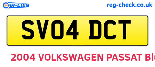 SV04DCT are the vehicle registration plates.