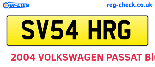 SV54HRG are the vehicle registration plates.