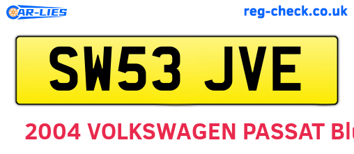 SW53JVE are the vehicle registration plates.