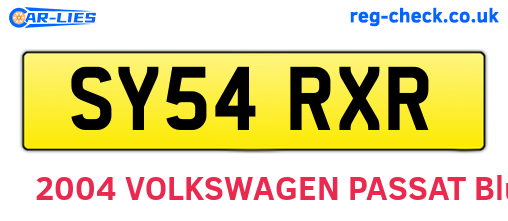 SY54RXR are the vehicle registration plates.