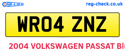 WR04ZNZ are the vehicle registration plates.