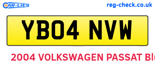 YB04NVW are the vehicle registration plates.